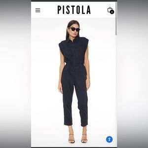 Pistola ROSIE SHOULDER PAD JUMPSUIT - FADE TO BLACK NWT